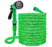 Expandable Garden Hose Pipe, Flexible Water Hose with 7 Modes Spray Gun, 3 Times Flexible Expanding Magic Garden Water Hose Pipe, Leak-Proof Retractable Stretch Hosen for Garden, Green (25FT)