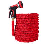 Expandable Garden Hose Pipe Spray - Flexible Lightweight Magic Hose with a Handy Nozzle Garden Hose Pipe 7 Modes Function Water Spray Gun Watering Long Hose for Gardening Plants Red (75ft)