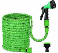 Expandable Garden Hose Pipe with 8-Function Spray Nozzle - Flexible Lightweight Water Hose for Garden, Lawn, Car Washing - 50ft / 100ft / 150ft (Green, 100ft)