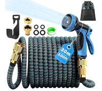 Expandable Garden Hose - Upgraded 3-Layer Latex Hose Pipe 100ft 30m Leak-Proof, Expanding Hose with Spray Gun,Stretchy Magic Hose with Fittings,No-Kink Flexible Water Hose for Garden,Pet & Car Cleaing