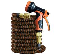 Expandable Garden Hose with 10-Mode Spray Gun, 3300D Fabric Anti-Leak Hose Pipe, 3X Expandable, Flexible Retractable Hose for Car Washing, Watering Plants, Pet Bathing & Outdoor Cleaning (75 FT)
