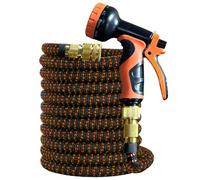 Expandable Garden Hose with 10 Modes Spray Gun 3300D Fabric Anti-Leak Latex Core Flexible Retractable Water Hosepipe for Car Washing Watering Plants Pet Bathing Outdoor Cleaning (75FT)