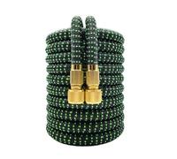 Expandable Garden Hose with Double Metal Connector, PVC Reel, Magic Water Pipe for Farm Irrigation & Car Wash