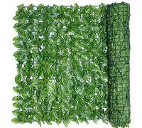 Expandable Garden Screening Trellis with Artificial Leaves Privacy Fence Panel for Gardens Balconies & Terraces Lush Green Hedge Design (Color: Green)