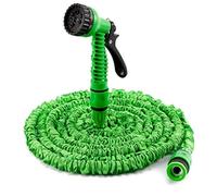Expandable Garden Watering Hose 200FT Magic Water Hose Pipes with 7 Function Spray Magic Stretch Water Pipe 3 Times Expanding Heavy Duty with 3/4 Inch Solid Brass Fitting Green
