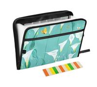 Expandable Hanging File 13 Pockets A4 Letter Size with Zipper Closure for Duty Expanding File Chic Calla Lily Turquoise organizador