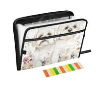 Expandable Hanging File A4 Size File Accordian Organizer with Pockets for Pediatric Nurse Kitchen Mighty Maltese Dogs White