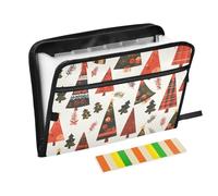 Expandable Hanging Plastic File Briefcase Multiple Pockets Briefcase With Buffalo Plaid Christmas Trees
