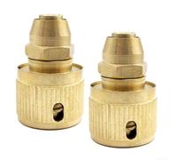 Expandable Hose Repair Adaptor 2 Pack 10mm Brass Connector Aluminum | For 3/8 inch hose with 8mm inner diameter Threaded design for secure fit Suitable for gardening and irrigation
