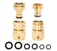 Expandable Hose Tap Connector Kit, Brass Outside Outdoor Tap Connector 3/4 Male Watering Nozzle Adapter & 3/4 Male Female Expanding Garden Hose Quick Connector for Flexible Hosepipe (Expandable kit)