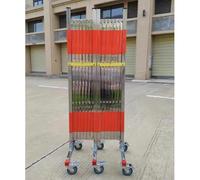 Expandable Industrial Folding Traffic Barrier with Wheels - Portable Safety Barrier for Outdoor Security, Crowd Control & Traffic Management Solutions