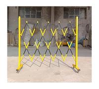 Expandable Industrial Safety Barrier Gate Folding Traffic Fence with Mobile Casters Retractable Road Block for Driveway & School Yellow & Black 1.2x4m
