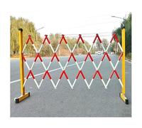 Expandable Industrial Safety Barrier Gate with Mobile Casters 1.2x5m Folding Retractable Traffic Fence Red & White for Outdoor Driveway & School Use