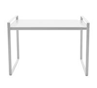 Expandable Kitchen Microwave Storage Rack Shelf Stand Holder Desktop Organizer Adjustable Organiser Cupboard Support Pantry Oven Home Rectangle Under Sink Cabinet Bath Horizontal Extension For Office