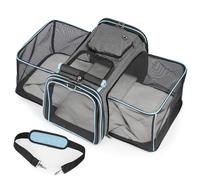 Expandable Large Cat Carrier Bag - Soft-Sided Pet Carrier with Dual-Side Expandable Design, Extra Spacious 30% Volume, Breathable Polyester, Removable Cushion & Storage Pocket - Ideal for M