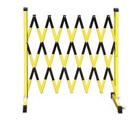 Expandable Metal Barricade 1.2x5m Retractable Traffic Barrier Mobile Guardrail Gate for Garage Pool Store - Effective Crowd Control & Traffic Management Solution Black