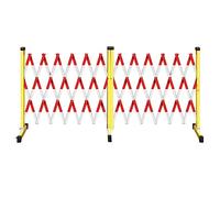 Expandable Metal Barricade, Adjustable Traffic Fence, Retractable Traffic Barricade, Expandable Mobile Barricade Guardrail for Yard, Pool, Traffic,Black+Yellow-1.2x9m