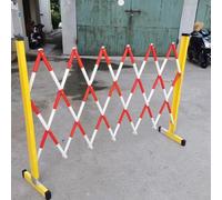 Expandable Metal Barricade Easy-to-Set-Up Security Barrier with Wheels Adjustable Traffic Fence for Road Construction and Garage Safety