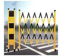 Expandable Metal Barricade for Driveway Security Folding Traffic Gate with Retractable Design Mobile Fence Barrier 1 Pack (Yellow Black 1x3m)