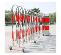 Expandable Metal Barricade Gate, Retractable Safety Barrier - Mobile Traffic Fence, Stainless Steel Expandable Security Barrier (Red-Silver, 1.1x3m)