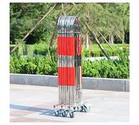Expandable Metal Barricade, Mobile Stainless Steel Gate with Casters, Adjustable Traffic Barrier for Safety and Crowd Control (1.5x4m)