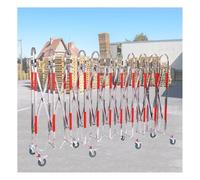 Expandable Metal Barricade, Portable Retractable Safety Barrier with Casters for Industrial Traffic Control and Crowd Management