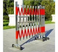 Expandable Metal Barricade, Retractable Traffic Barrier with Wheels for Off-Limits Area Indication