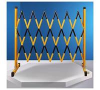 Expandable Metal Barricade Traffic Fence Mobile Parking Barrier With Casters Folding Driveway Fence Portable Scissor Gate For Outdoor Road Garage(Yellow Black)(1.2X6M)