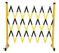 Expandable Metal Barricade,Traffic Fence Movable and Foldable Isolation Fence for Power Construction Projects with 2 Wheels at The Bottom,Red-120x250cm,Yellow-120x400cm