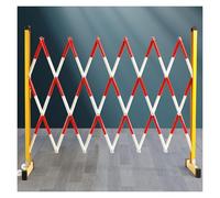 Expandable Metal Barricade,Traffic Fence Portable Pedestrian Safety Barrier Fence Base with 2 Wheels, Guardrail for School Construction Sites,Yellow-120x500cm,Red-120x600cm