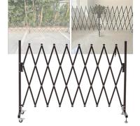 Expandable Metal Barricade with Casters, Folding Gate for Indoor and Garden Safety