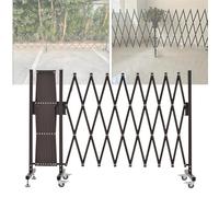 Expandable Metal Barricade with Casters, Folding Gate for Indoor and Garden Safety