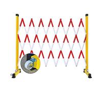 Expandable Metal Barricade with Casters for Traffic Control and Construction Sites