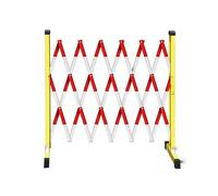 Expandable Metal Barricade with Casters - Mobile Garden Fence Easy Assembly Flexible Gate for Traffic Control & Construction Maintenance 32.8ft Length Outdoor Safety Barrier