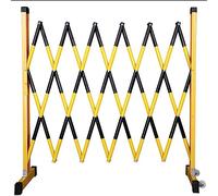 Expandable Metal Barricade with Casters, Mobile Parking Barrier Retractable Traffic Barricade Folding Portable Scissor Gate for Outdoor Road