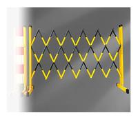 Expandable Metal Barricades with Casters - Adjustable Security Guardrail for Pet Fence, Driveway, Road & Garage - Retractable Traffic Scissor Gate (Yellow)