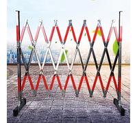 Expandable Metal Barrier, Foldable Portable Scissor Gate with Wheels, Retractable Temporary Traffic Fence for Events & Construction - 8m Length