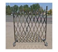 Expandable Metal Barrier Portable Retractable Security Gate with Wheels - Mobile Traffic Control Fence for Construction and Crowd Control, 1.5 x 4 m