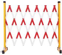 Expandable Metal Barrier with Wheels Portable Retractable Safety Fence 1.2x4m Red Mobile Barricade for Outdoor Use Industrial Expandable Crowd Control Barrier