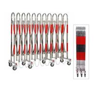 Expandable Metal Barrier with Wheels, Retractable Safety Barrier for Warehouses, Parks, Garage Entrances, Portable Crowd Control, Durable and Versatile Security Solution