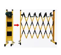Expandable Metal Bcade - Retractable Traffic Fence, le Safe Ber for Outdoor Road Construct, Portable with Casters, Ideal for Crowd Control & Event Safe