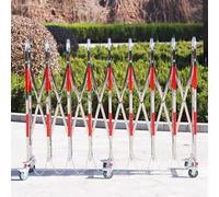 Expandable Metal Safety Barrier Gate with CastersStainless Steel Mobile Retractable Fence for Outdoor Security Crowd Control & Event Management