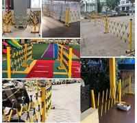 Expandable Metal Safety Barrier - Retractable Folding Traffic Control for Pedestrians, 1.2 x 2.5m - Ideal for Industrial Crowd Management at Events & Construction Sites