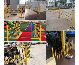 Expandable Metal Safety Barrier - Retractable Folding Traffic Control for Pedestrians, 1.2 x 2.5m - Ideal for Industrial Crowd Management at Events & Construction Sites
