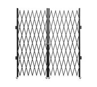 Expandable Metal Security Gate with Wheels - Double Folding Safety Barrier for Yard, Garden, Patio & Entryway - Adjustable Accordion Fence (1.5x3m)