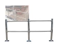 Expandable Metal Swing Gate for Market Entrance - Automatic Closure 70.8in/180cm Secure Barrier Silver Design Ideal for Import/Export Use