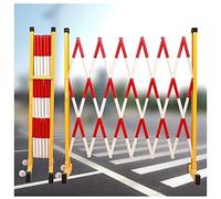 Expandable Metal Traffic Barricade Folding Security Gate for Driveway Retractable Mobile Barrier 1 Pack (Red White 1.2x3m)
