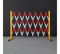 Expandable Metal Traffic Barrier - Portable & Flexible Door Security with Wheels, Durable, Weatherproof, Easy to Retract for Driveways & Safe Zones