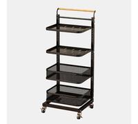 Expandable Microwave Oven Rack - 3 Tier Storage Organizer with Boards and Basket - Space Saving Kitchen Shelf for Countertop