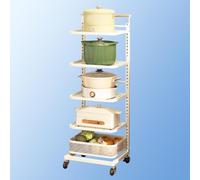 Expandable Microwave Rack - 3-Tier Kitchen rage Shelf & Chopping Board Stand - Space-Saving White for Efficient Countertop Use & Kitchen rage Solutions